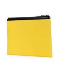 gelbe bedruckte Leder Clutch Handtasche von Kenzo