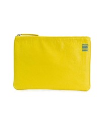 gelbe bedruckte Leder Clutch Handtasche von Balenciaga