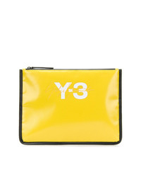 gelbe bedruckte Leder Clutch von Y-3