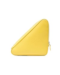 gelbe bedruckte Leder Clutch von Balenciaga