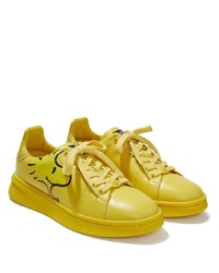 gelbe bedruckte Leder niedrige Sneakers von Marc Jacobs