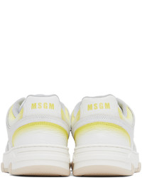 gelbe bedruckte Leder niedrige Sneakers von MSGM