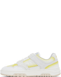 gelbe bedruckte Leder niedrige Sneakers von MSGM