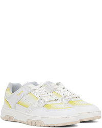 gelbe bedruckte Leder niedrige Sneakers von MSGM