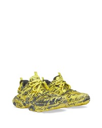 gelbe bedruckte niedrige Sneakers von Balenciaga