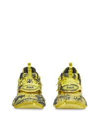 gelbe bedruckte niedrige Sneakers von Balenciaga