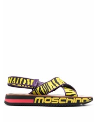 gelbe bedruckte Sandalen von Moschino
