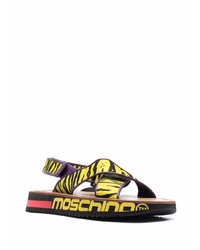 gelbe bedruckte Sandalen von Moschino