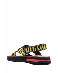 gelbe bedruckte Sandalen von Moschino