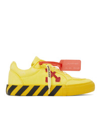 gelbe bedruckte Segeltuch niedrige Sneakers
