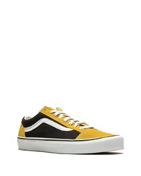 gelbe bedruckte Segeltuch niedrige Sneakers von Vans