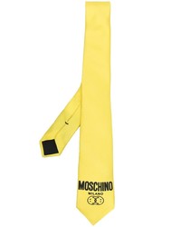 gelbe bedruckte Seidekrawatte von Moschino