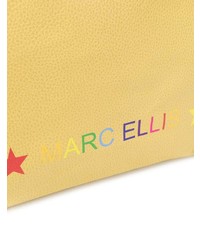 gelbe bedruckte Shopper Tasche aus Leder von Marc Ellis