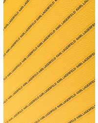 gelbe bedruckte Shopper Tasche aus Leder von Karl Lagerfeld