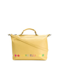 gelbe bedruckte Shopper Tasche aus Leder von Marc Ellis