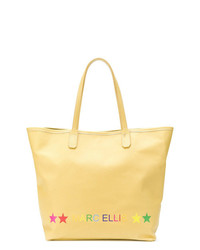 gelbe bedruckte Shopper Tasche aus Leder von Marc Ellis