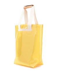 gelbe bedruckte Shopper Tasche aus Leder von Sjyp