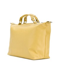 gelbe bedruckte Shopper Tasche aus Leder von Marc Ellis