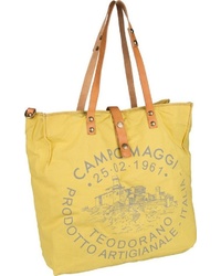 gelbe bedruckte Shopper Tasche aus Segeltuch von Campomaggi