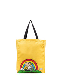 gelbe bedruckte Shopper Tasche aus Segeltuch von Herschel Supply Co.