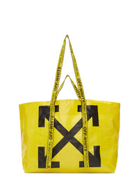 gelbe bedruckte Shopper Tasche von Off-White