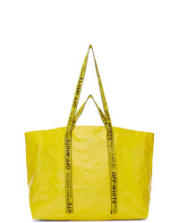 gelbe bedruckte Shopper Tasche von Off-White