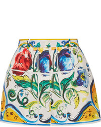 gelbe bedruckte Shorts von Dolce & Gabbana