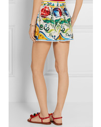 gelbe bedruckte Shorts von Dolce & Gabbana