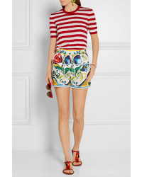 gelbe bedruckte Shorts von Dolce & Gabbana