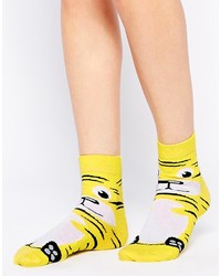 gelbe bedruckte Socken von Asos