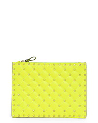 gelbe beschlagene Leder Clutch