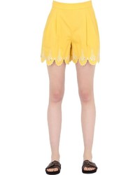 gelbe bestickte Shorts