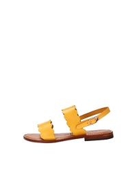 gelbe flache Sandalen aus Leder von CRICKIT