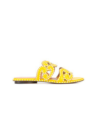 gelbe flache Sandalen aus Leder von Derek Lam