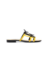 gelbe flache Sandalen aus Leder von Fabrizio Viti