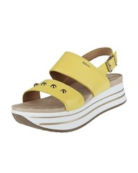 gelbe flache Sandalen aus Leder von IGI&Co