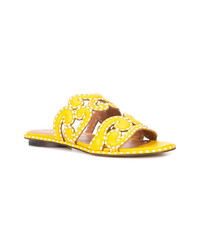 gelbe flache Sandalen aus Leder von Derek Lam