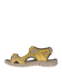 gelbe flache Sandalen aus Leder von Josef Seibel