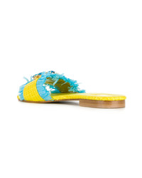 gelbe flache Sandalen aus Stroh von Emanuela Caruso