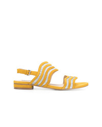 gelbe flache Sandalen aus Wildleder von Steffen Schraut