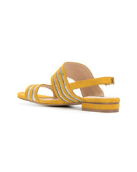 gelbe flache Sandalen aus Wildleder von Steffen Schraut