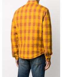 gelbe Flanell Shirtjacke mit Karomuster von Sandro Paris