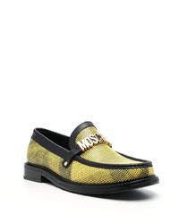 gelbe gepunktete Leder Slipper von Moschino