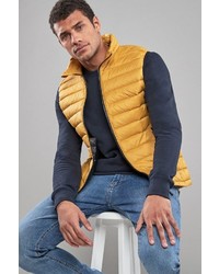 gelbe gesteppte ärmellose Jacke von next