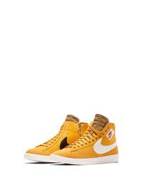 gelbe hohe Sneakers aus Leder