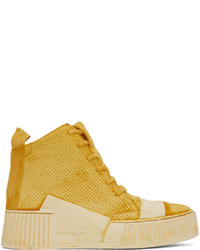 gelbe hohe Sneakers aus Leder von Boris Bidjan Saberi