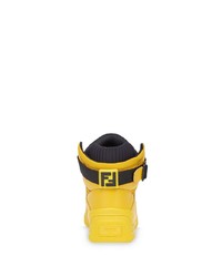 gelbe hohe Sneakers aus Leder von Fendi