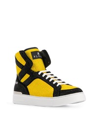 gelbe hohe Sneakers aus Leder von Philipp Plein