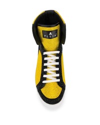 gelbe hohe Sneakers aus Leder von Philipp Plein