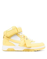 gelbe hohe Sneakers aus Leder von Off-White